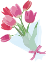 Fashionable pink and red tulip bouquet free