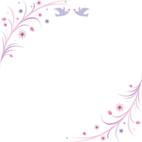 Cute pastel pink florets and birds-Fashionable-Square decoration frame Frame