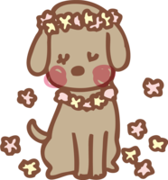 A cute dog with a corolla and a shy expression 2018 Year of the Dog