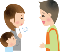 Parents who are relieved to talk with a male childcare worker