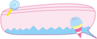 Horizontal and pop handwritten style (ice cream) balloon