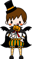 かわいいハロウィンで仮装した男の子かぼちゃキャンディー-秋