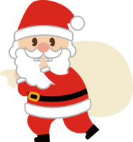 December Christmas illustration cute (Santa walking quietly)