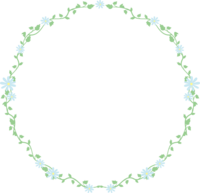 Green of florets on ivy (green) Round frame Frame