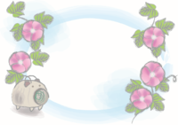 Cute morning glory (pig mosquitoes blue and white) Flower frame Frame