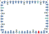 时尚的圣诞框架插图(枞树