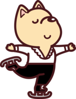 犬がフィギュアスケートで滑っている-かわいい