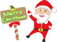 (Merry-Christmas) Santa who guides the signboard