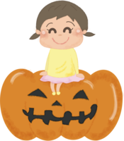 Halloween girl (riding a pumpkin)