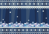 Winter pattern illustration (Nordic pattern winter town)