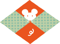 Rhombus with lattice pattern and-mouse (mouse) cute 2020 child year