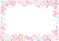 樱花装饰框(彩色粉笔)