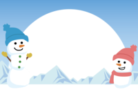 Winter background illustration (snowman)