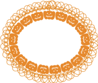 ハロウィンのフレーム枠-イラスト(レースフレーム白)