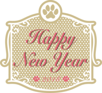 Dog's paws dot pattern decorative frame-fashionable and cute 2018 year of the dog character