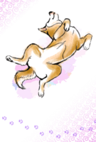Japanese style (vertical) background of Shiba Inu