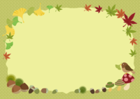 紅葉(もみじ)かわいい秋フレーム枠