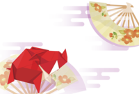 Japanese style wild boar (origami) New Year's card 2019 background