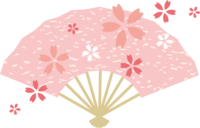 扇子和樱花花瓣时尚