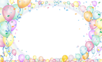 Balloon surrounded by a circle-Frame material-Decorative frame background