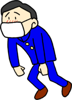 学校的冬天插图(感冒口罩)