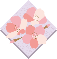 Cherry blossoms with different petal colors on overlapping rhombuses-Fashionable Japanese style