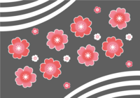 和服花样风樱/春天的背景