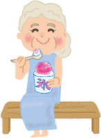 吃刨冰的老太太/夏天