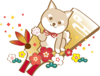 Year of the dog (Hagoita) Japanese style 2018 Shiba Inu is cute