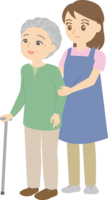 女性介護士-おばあちゃん散歩編