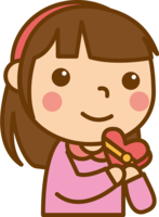 チョコを持つ女の子-春