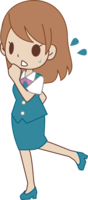 女性OLが忙しそうに走っている-ビジネスマン