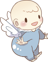 天使の羽根をつけた天使のようなキラキラした赤ちゃん