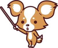 Chihuahua instructor with a pointer-cute dog