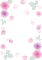Adorable light purple rose Fashionable watercolor style-Vertical frame Frame