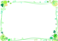 Handwritten frame of fashionable four-leaf clover