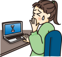 インターネットが繋がらず不安になる人のかわいい