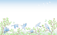 木々と鳥達の綺麗な背景
