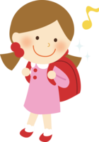 入学式-新しいランドセルと女の子