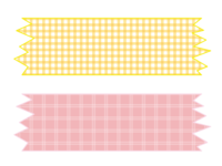 黄色とピンク色のマスキングテープ素材