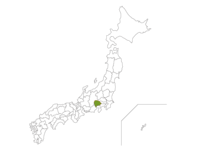 日本地図と山梨県