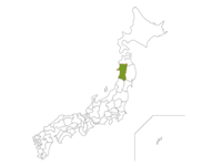 Japanese map and Akita prefecture