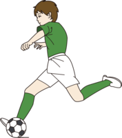 Boy shooting in soccer