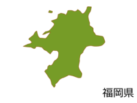 福岡県の地図(色付き)素材