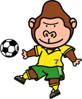Gorilla playing soccer