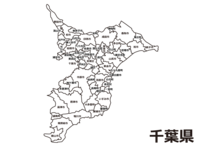 千葉県(市区町村別)の白地図素材