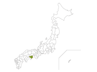 日本地图和德岛县