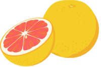 Cut pink grapefruit