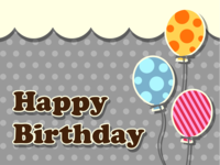 Pop birthday greeting card with balloons