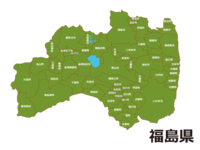 福岛县(各市町村)的地图